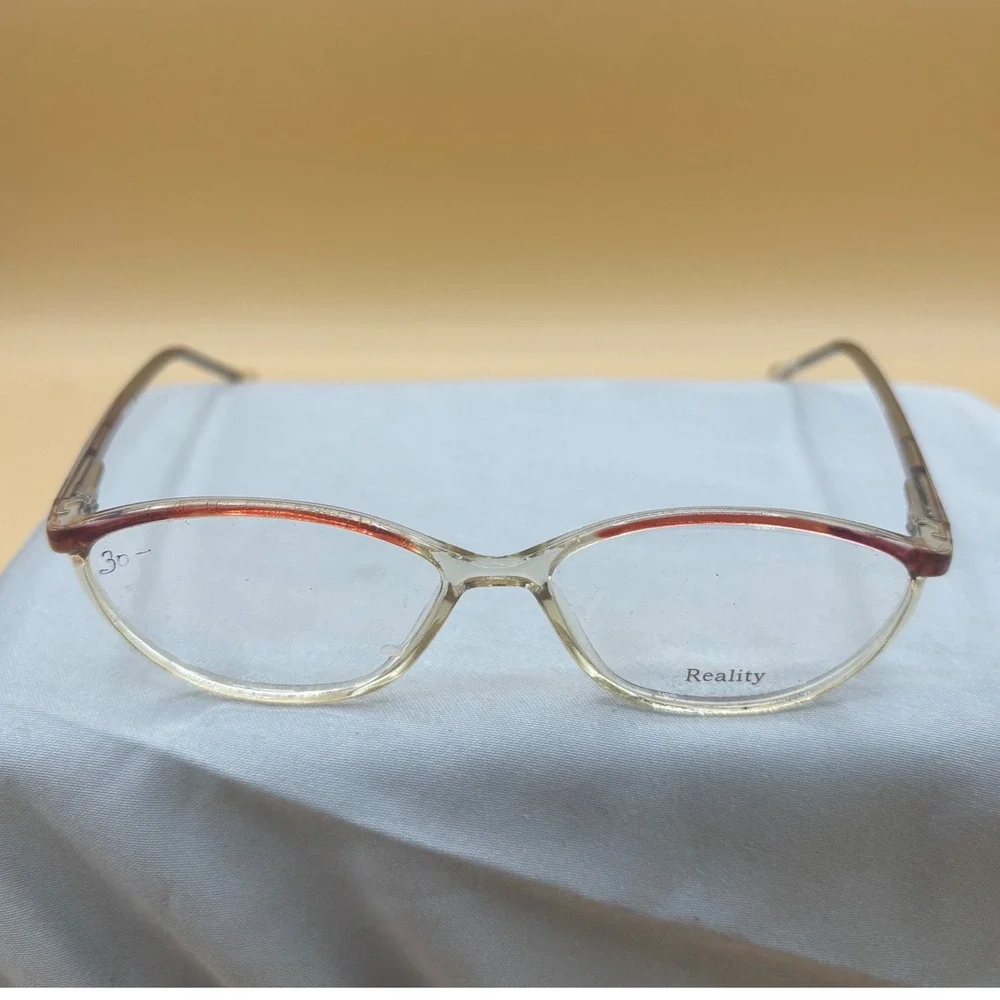 Reality Eyewear H3702 Frames Women 51-14-130 Clear Brown Excellent OfficeSiren